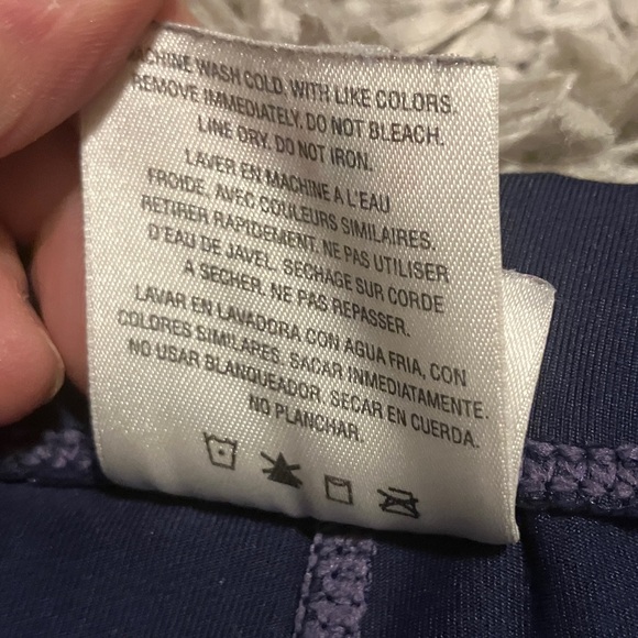 Adidas Dark Blue Shorts with Green Stripes Vintage Kids Large - Picture 4 of 9